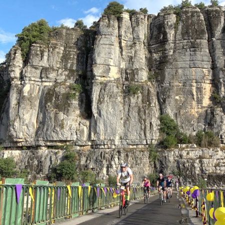 Ardèche cycling race in Balazuc